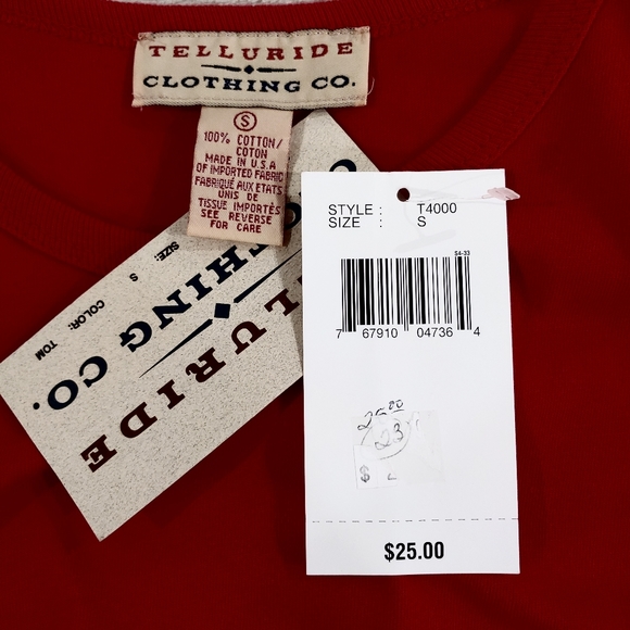 Telluride Clothing Co red t-shirt NWT - Picture 5 of 6